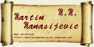 Martin Manasijević vizit kartica